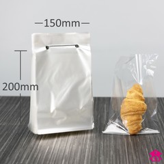 Plain Wicketed Bag (150mm x 200mm x 20 micron (6" x 8" x 80 gauge))