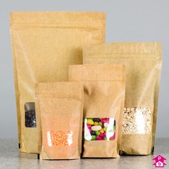 PolyKraft stand-up food pouches with window