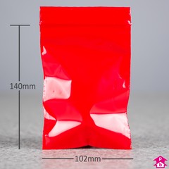 Red Grip Seal Bag (102mm x 140mm x 200 gauge)