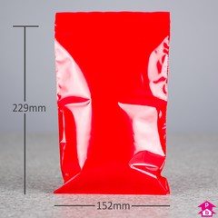 Red Grip Seal Bag (152mm x 229mm x 200 gauge)