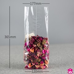 Retail Display Bag (120mm / 177mm wide x 365mm long. Thickness: 40 micron)