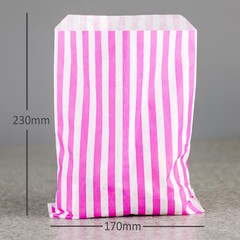 Striped Paper Bag - Medium (170mm wide x 230mm high, 38gsm)