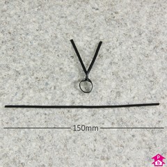Twist Tie - Black (150mm (6") Long)