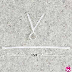 Twist Tie - White (150mm (6") Long)
