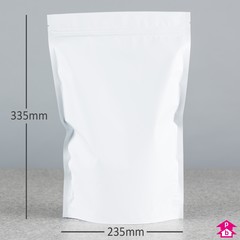 Viva White Stand-Up Pouch (2.8 - 3.3 litre) (235mm wide x 335mm high, with 110mm bottom gusset. 2800-3300ml volume.)