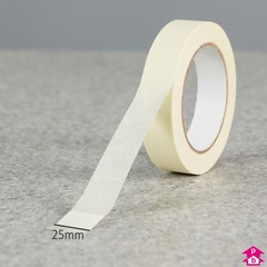 White Masking Tape (Each roll is 25mm wide by 50 metres long)