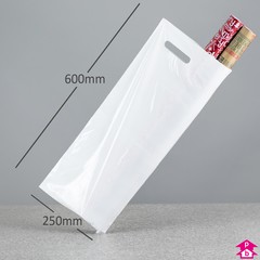 Wrapping Paper Roll Carrier Bag (30% Recycled) - 250mm wide x 600mm high x 50 micron thickness