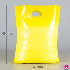 Yellow Carrier Bag - Medium (375mm wide x 450mm high x 35 micron thickness, 75mm bottom gusset)