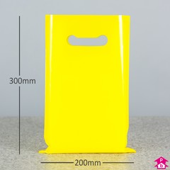 Yellow Carrier Bag - Small - 200mm wide x 300mm high x 40 micron thickness