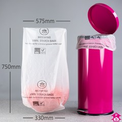 Biodegradable Swing bin liner - 13x23" wide x 30" long x 100g