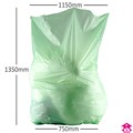 Biodegradable Wheelie bin liner - 30/46" wide x 54" long x 100g