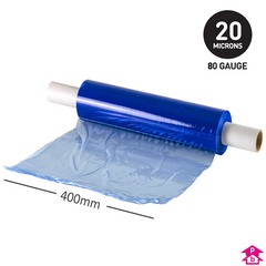Blue Opaque Security Stretchwrap - 400mm wide & 300m long 20mu