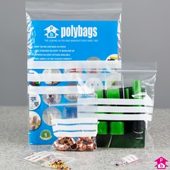 grip seal bags with write-on-panels