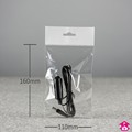 Retail Display Header Bag - 110 x 160mm  40mu with white header