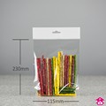 Retail Display Header Bag - 115 x 230mm  40mu with white header