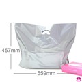 Silver Carrier Bag - 22" x 18" + 3"  x 140/280 v/g