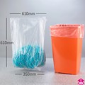 Square Bin Liner - 15x24" wide x 24" long x 40g