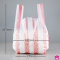 Striped Carrier Bag - 11x17" wide x 18" long x 14mu