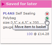 Saving products for later
