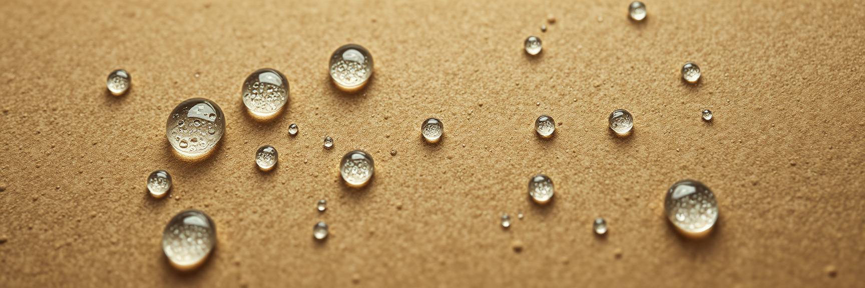 Water droplets on the surface of some leak-resistant packaging
