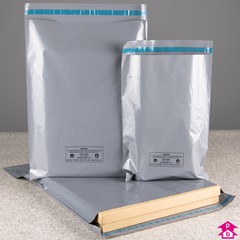100% Recycled Grey Mailing Bags in Handypacks