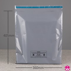 100% Recycled Mailing Bag - 360mm wide x 405mm length, 55 micron thickness. (Small Parcel).