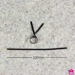 4" Twist Tie - Black - 100mm (4") Long