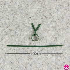 4" Twist Tie - Green - 100mm (4") Long