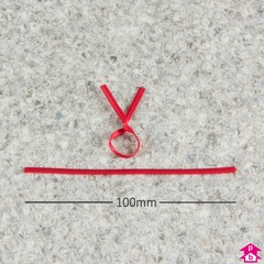 4" Twist Tie - Red - 100mm (4") Long
