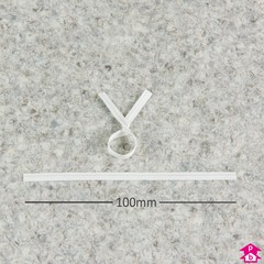 4" Twist Tie - White Paper - 4" long
