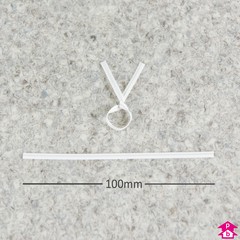 4" Twist Tie - White - 100mm (4") Long