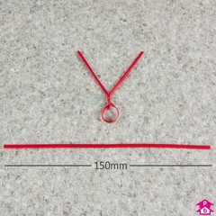 6" Twist Tie - Red - 150mm (6") Long