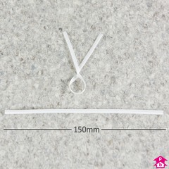 6" Twist Tie - White - 150mm (6") Long