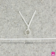 8" Twist Tie - White Paper - 8" long