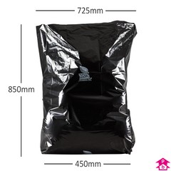 Black Biodegradable Refuse Sack (450mm opening to 725mm wide x 850mm long, 40 micron thickness. (Approx 75 litres))