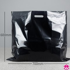 Black Extra Strong Carrier Bag - Extra Large - 700mm wide x 600mm high x 75 micron thickness