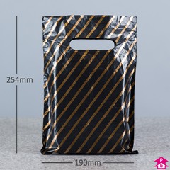 Black & Gold Carrier Bag (7.5" x 10"  28mu)