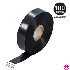 Black Layflat Tubing - 3" wide x 400 gauge x 210m long