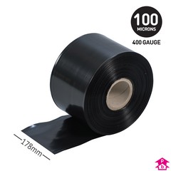 Black Layflat Tubing - 7" wide x 400 gauge x 210m long