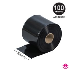 Black Layflat Tubing (8" wide x 400 gauge x 210m long)