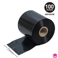 Black Layflat Tubing - 10" wide x 400 gauge x 210m long