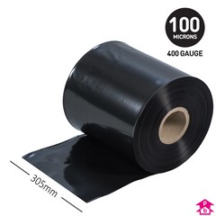 Black Layflat Tubing - 12" wide x 400 gauge x 210m long