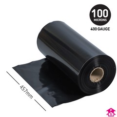 Black Layflat Tubing (18" wide x 400 gauge x 210m long)