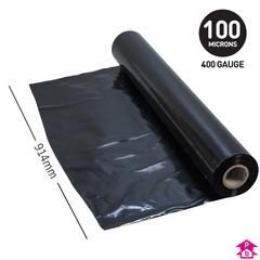 Black Layflat Tubing (36" wide x 400 gauge x 105m long)