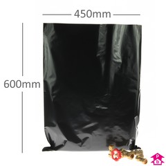 Black Polybag (heavy-duty) - Large - 450mm x 600mm x 100 micron (18" x 24" x 400 gauge)