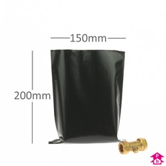 Black Polybag (heavy-duty) - Medium (150mm x 200mm x 100 micron (6" x 8" x 400 gauge))