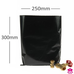 Black Polybag (heavy-duty) - Medium - 250mm x 300mm x 100 micron (10" x 12" x 400 gauge)
