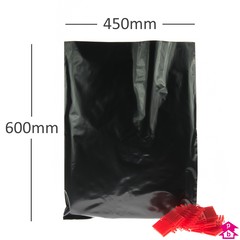 Black Polybag - Large - 450mm x 600mm x 50 micron (18" x 24" x 200 gauge)