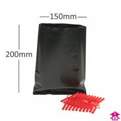 Black Polybag - Medium (150mm x 200mm x 50 micron (6" x 8" x 200 gauge))