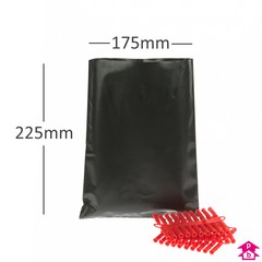 Black Polybag - Medium - 175mm x 225mm x 50 micron (7" x 9" x 200 gauge)